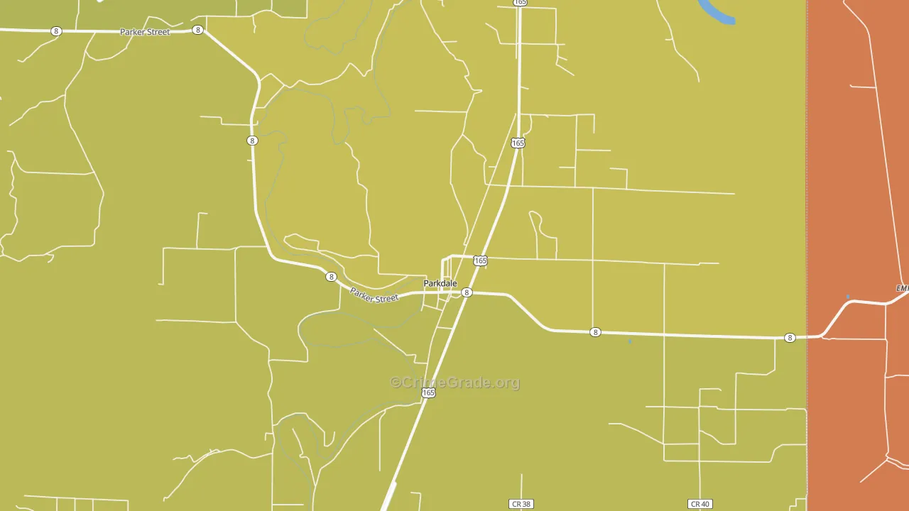 71661, AR Map of Vehicle Theft Rates
