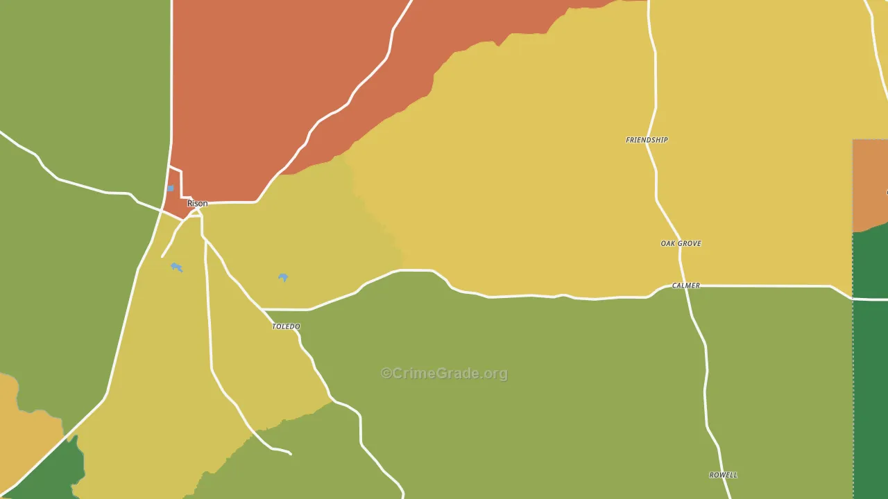 71665, AR Map of Vehicle Theft Rates