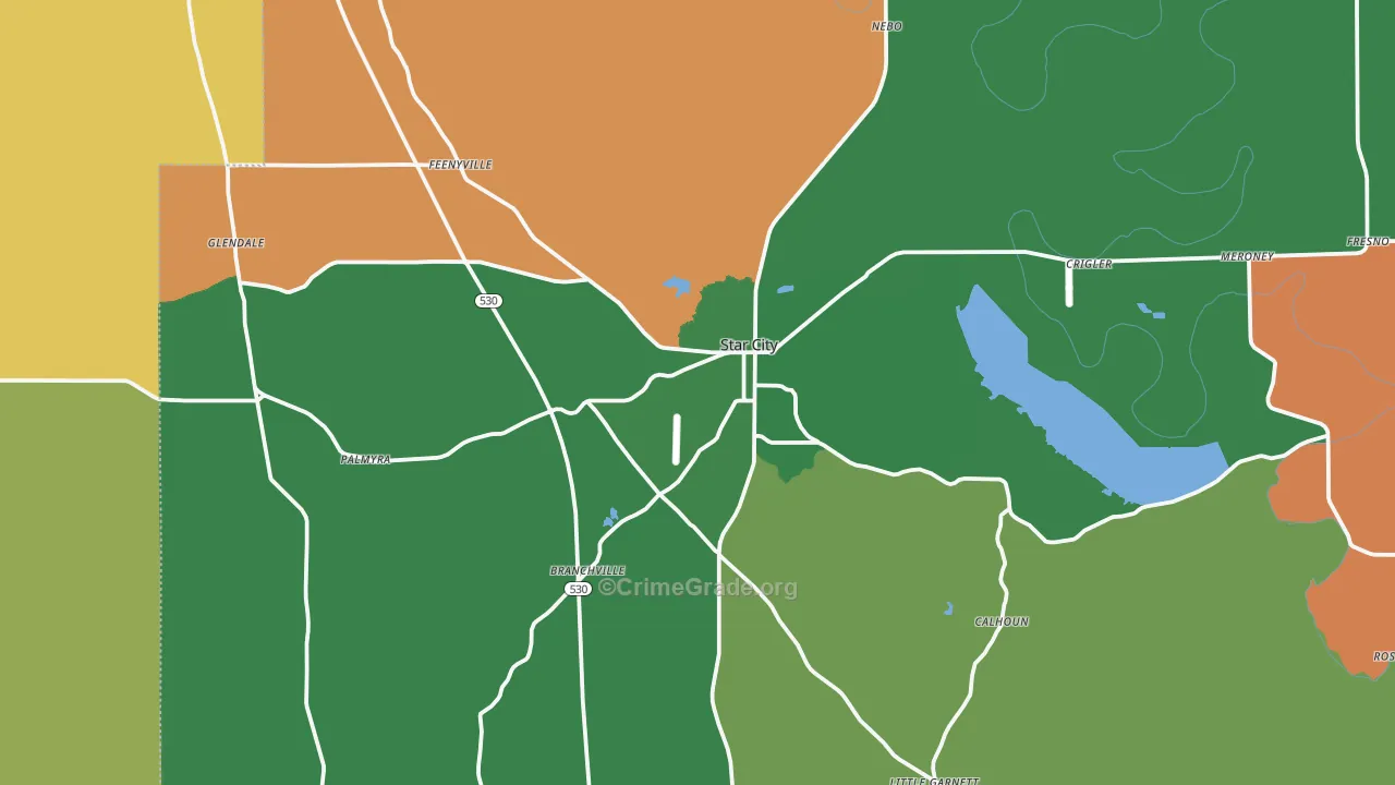 71667, AR Map of Vehicle Theft Rates