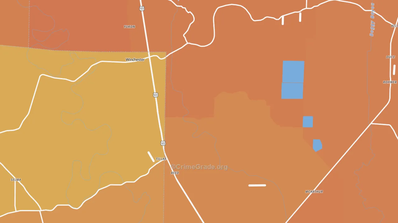 71670, AR Map of Vehicle Theft Rates