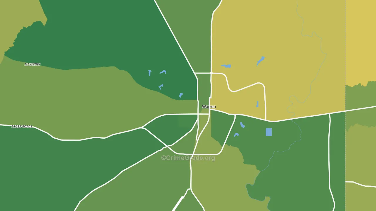 71671, AR Map of Vehicle Theft Rates