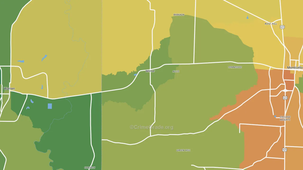71675, AR Map of Vehicle Theft Rates