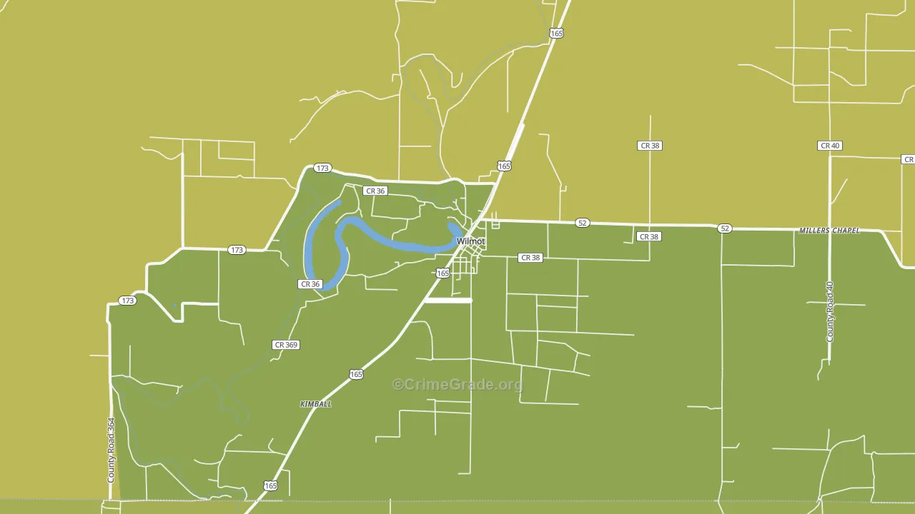 71676, AR Map of Vehicle Theft Rates