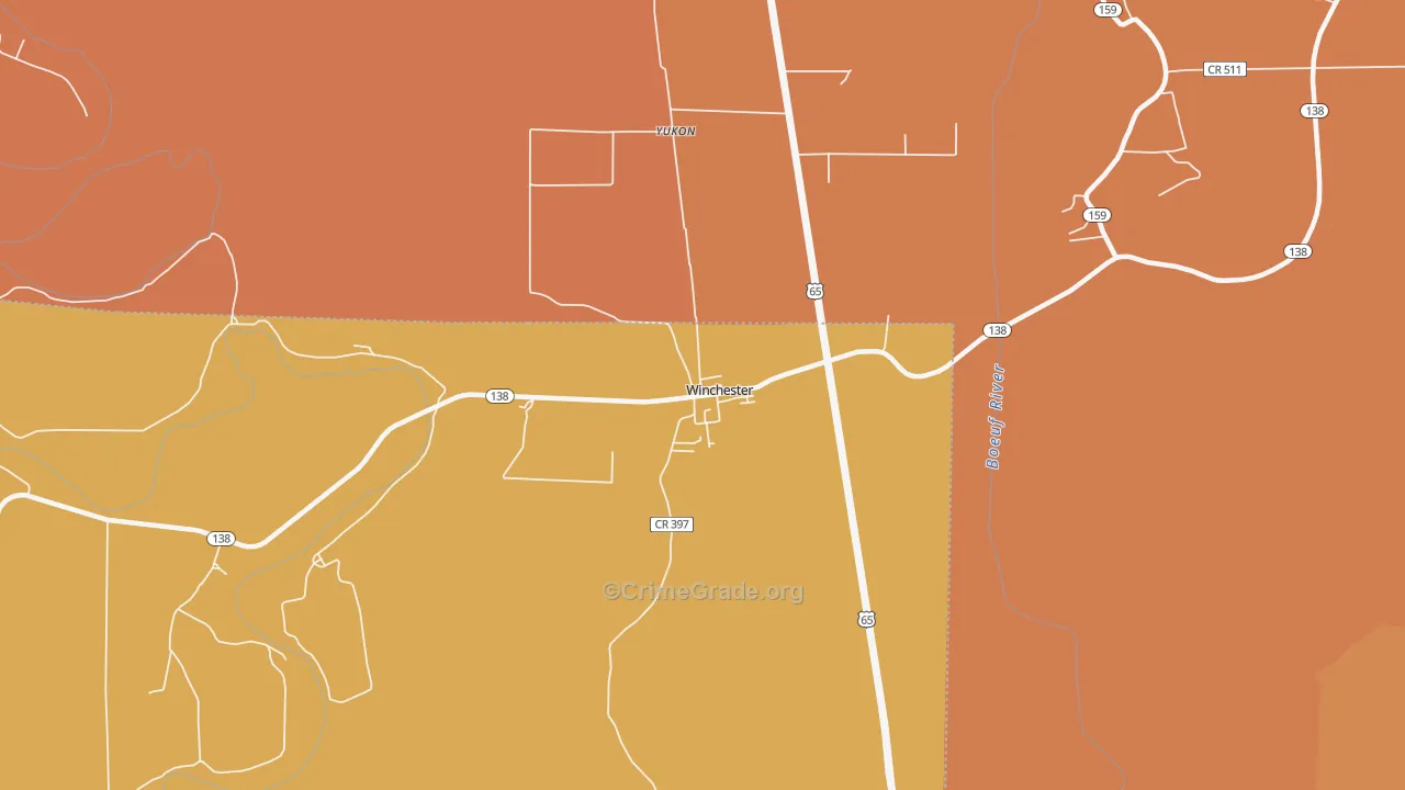 71677, AR Map of Vehicle Theft Rates