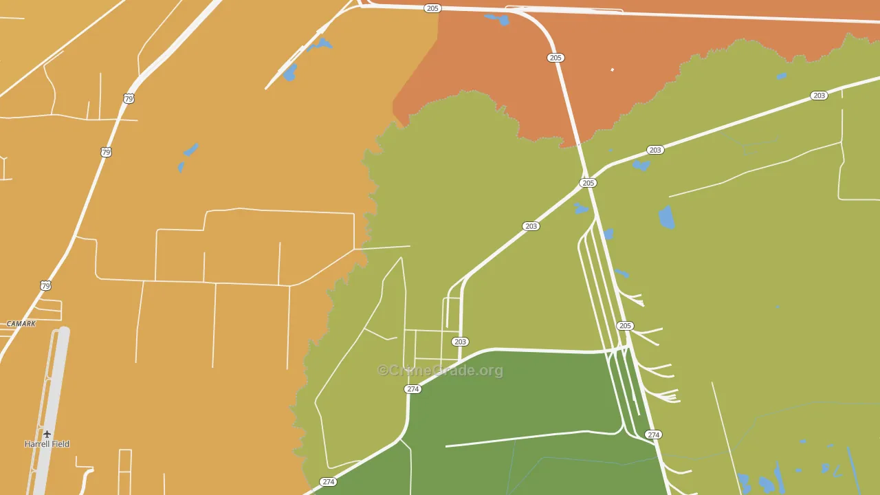 71711, AR Map of Vehicle Theft Rates