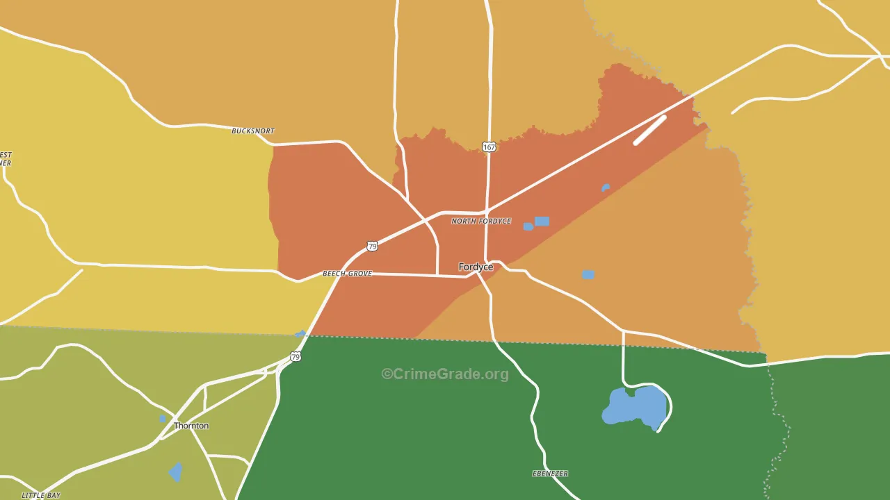 71742, AR Map of Vehicle Theft Rates