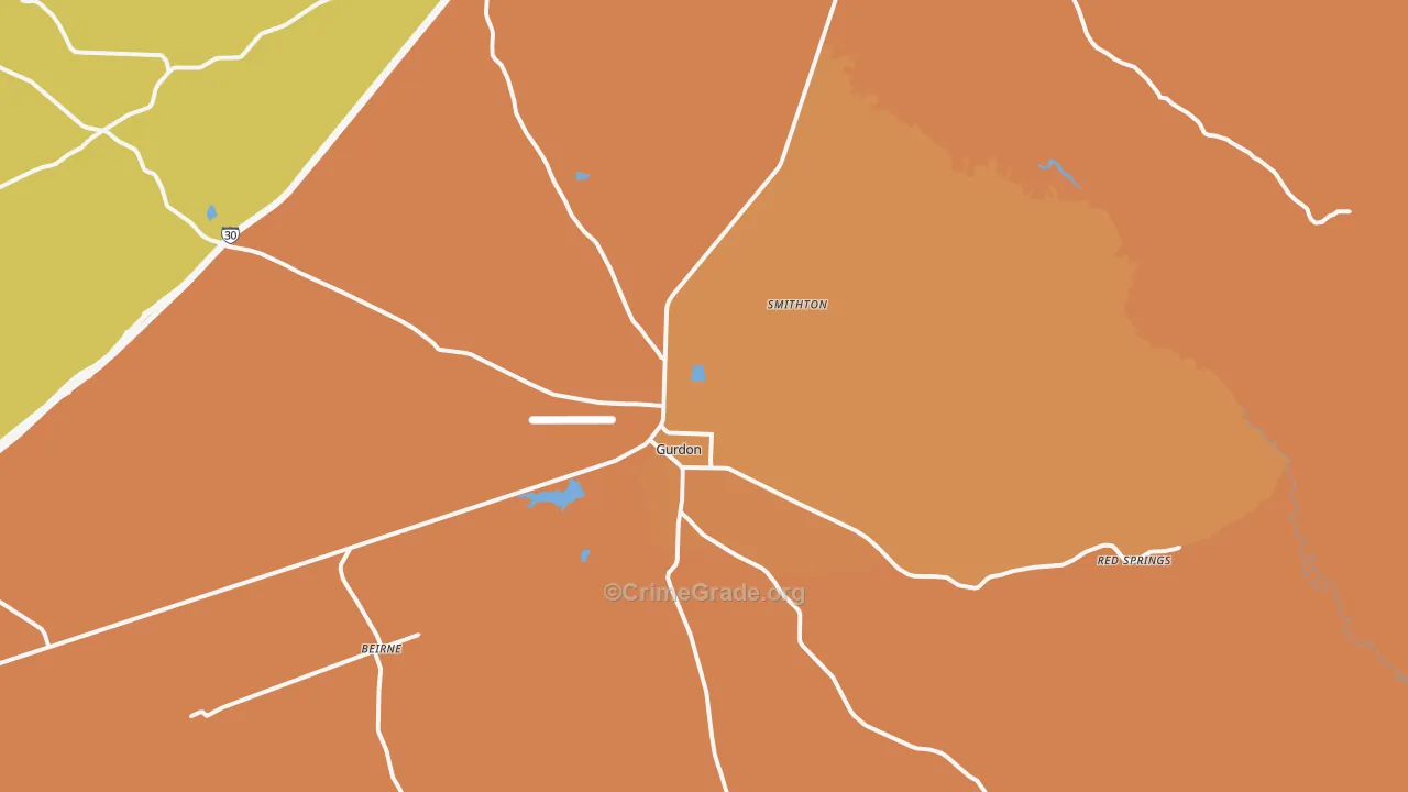 71743, AR Map of Vehicle Theft Rates