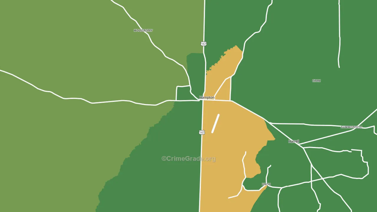 71744, AR Map of Vehicle Theft Rates