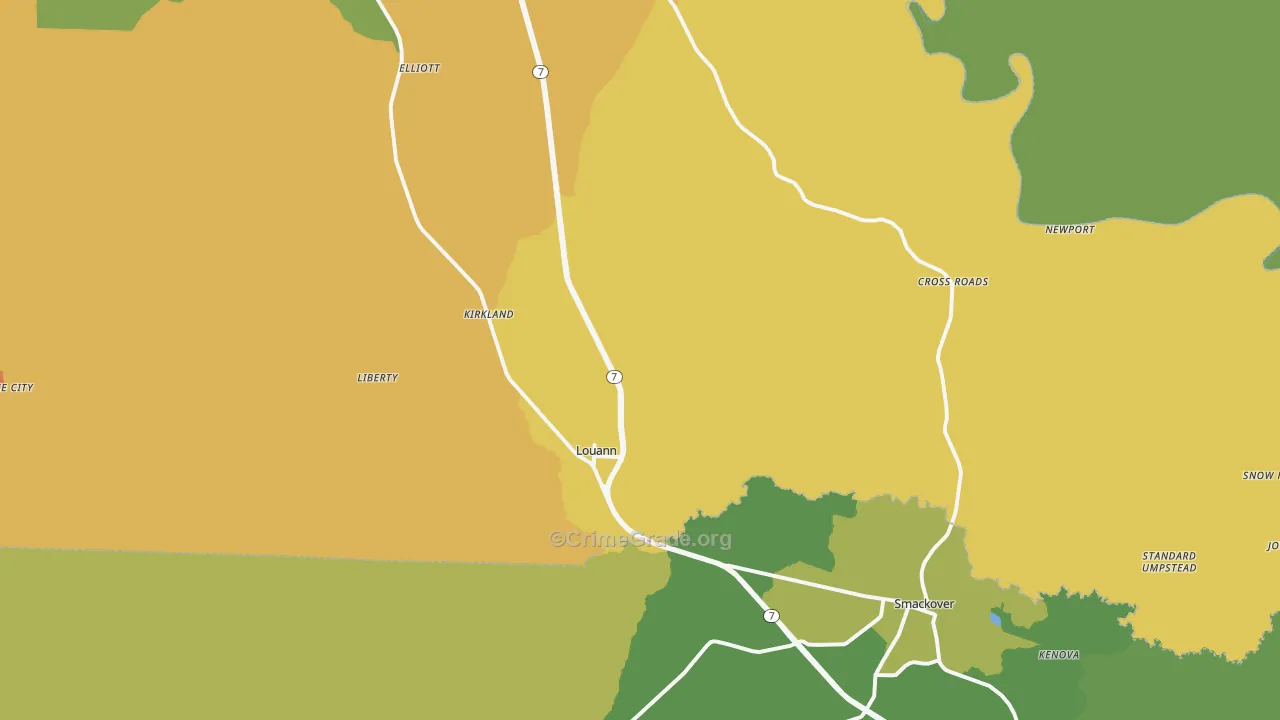 71751, AR Map of Vehicle Theft Rates