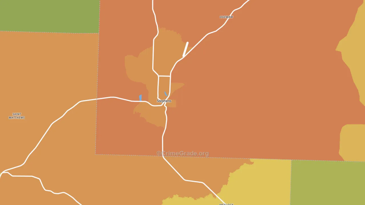71764, AR Map of Vehicle Theft Rates