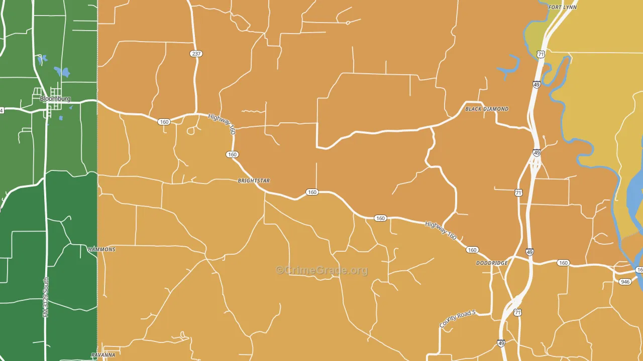 71834, AR Map of Vehicle Theft Rates