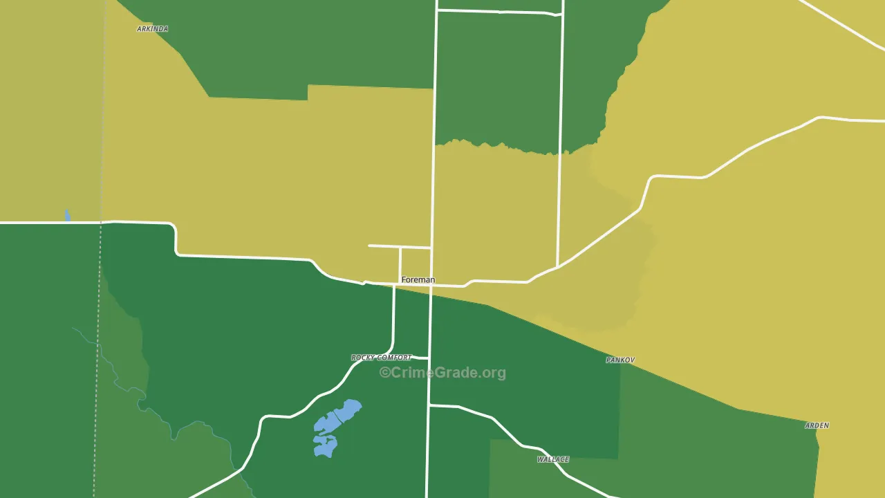 71836, AR Map of Vehicle Theft Rates