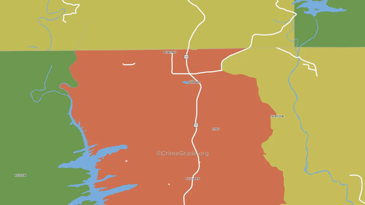 71841, AR Map of Vehicle Theft Rates