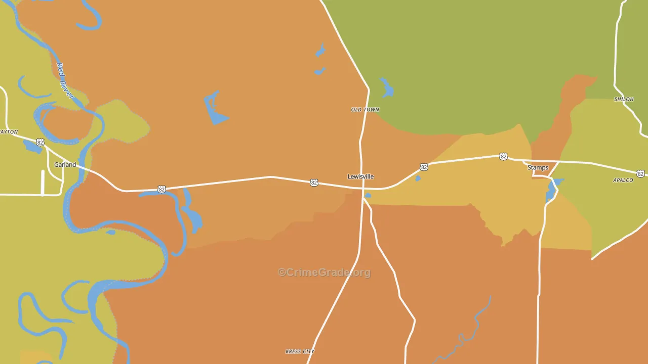 71845, AR Map of Vehicle Theft Rates