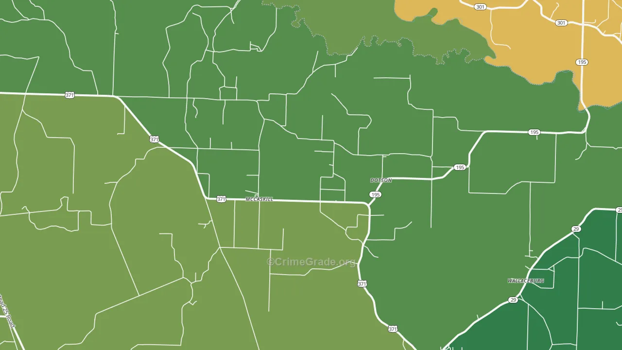 71847, AR Map of Vehicle Theft Rates