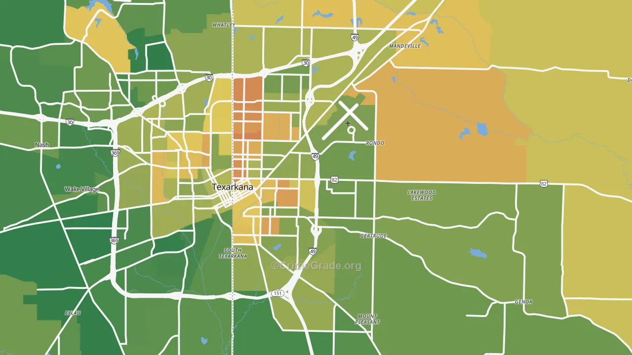 71854, AR Map of Vehicle Theft Rates