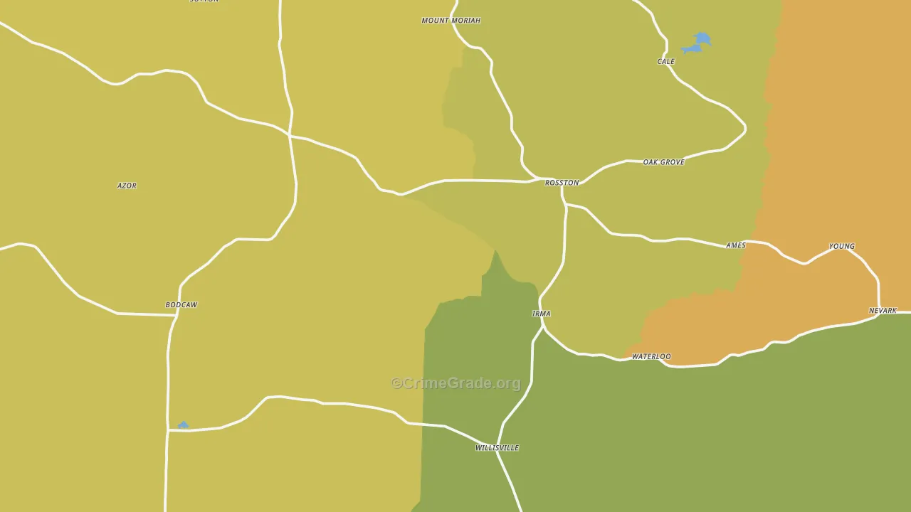 71858, AR Map of Vehicle Theft Rates