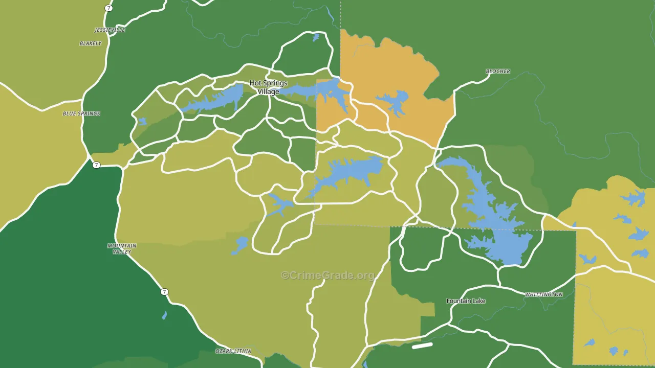 71909, AR Map of Vehicle Theft Rates