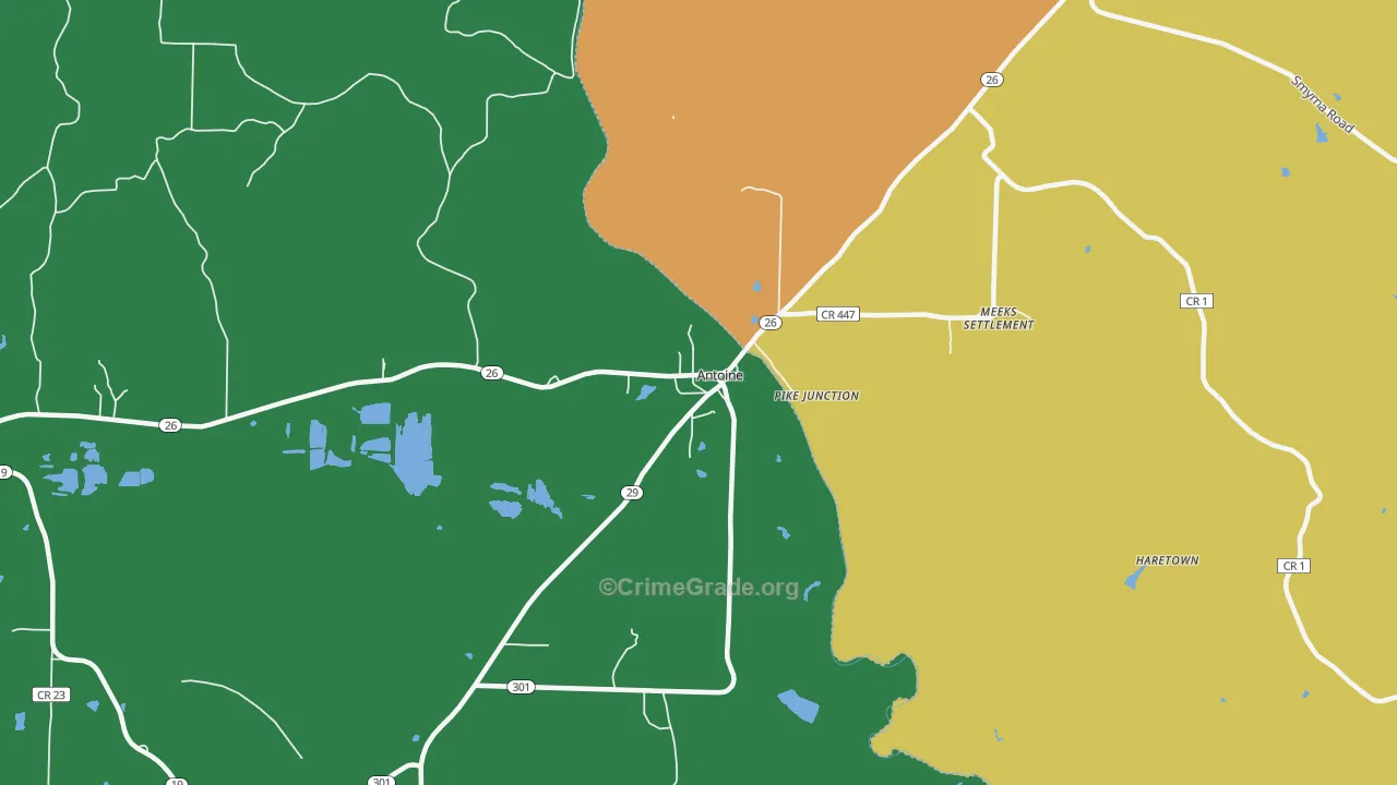 71922, AR Map of Vehicle Theft Rates