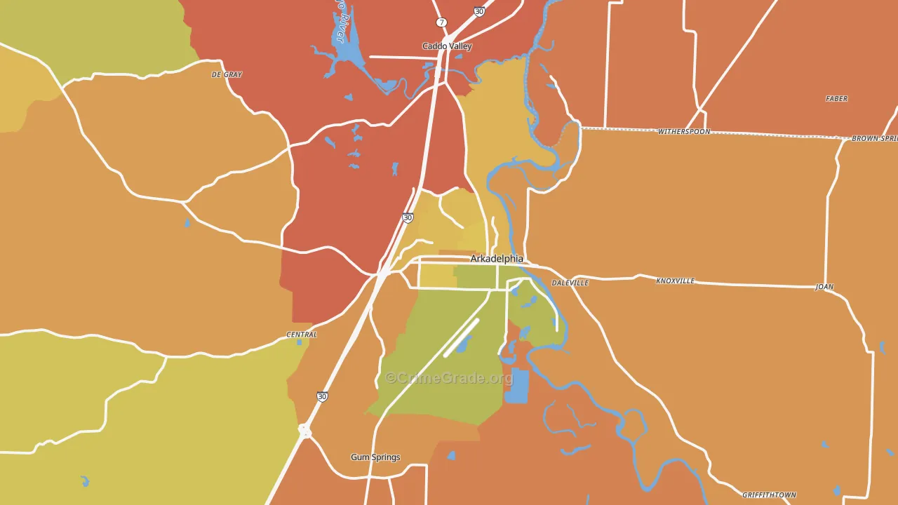71923, AR Map of Vehicle Theft Rates