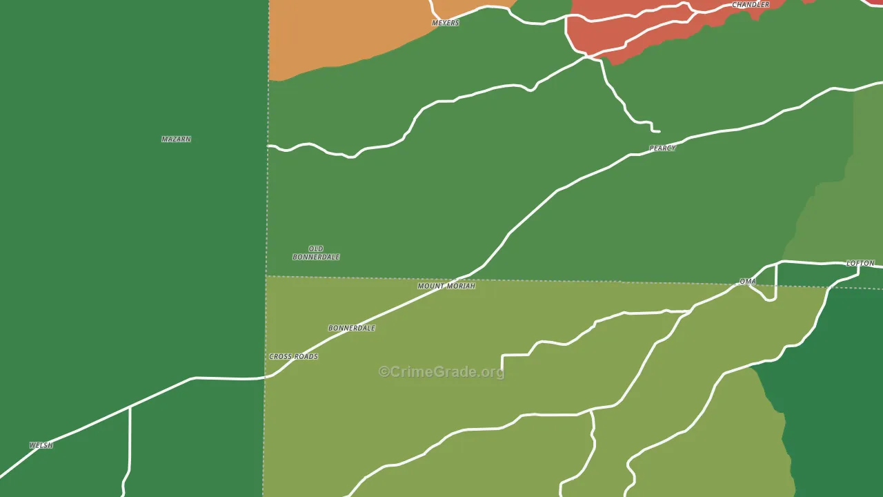 71933, AR Map of Vehicle Theft Rates