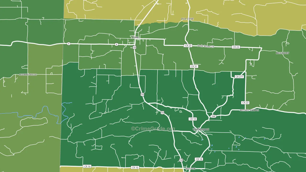 71937, AR Map of Vehicle Theft Rates