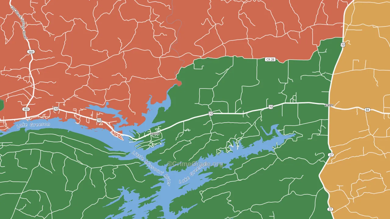 71950, AR Map of Vehicle Theft Rates