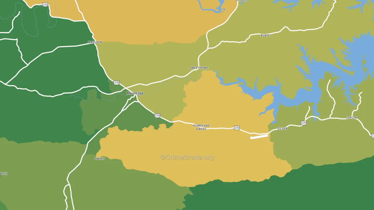 71957, AR Map of Vehicle Theft Rates