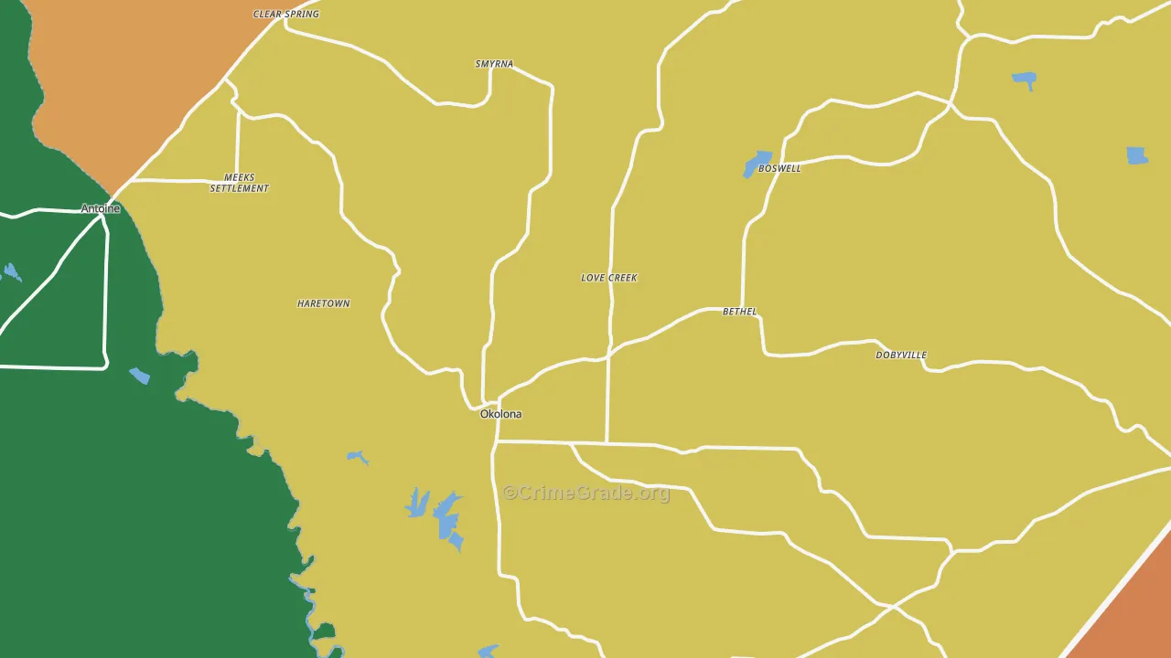 71962, AR Map of Vehicle Theft Rates