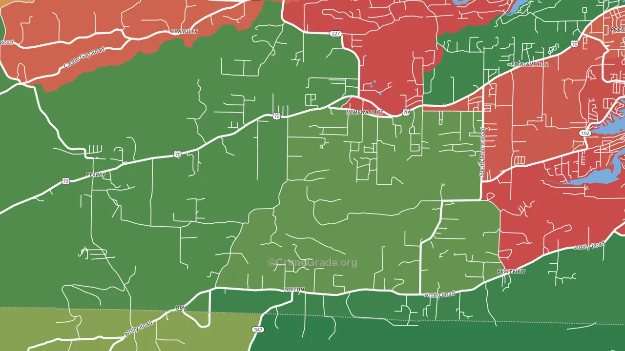 71964, AR Map of Vehicle Theft Rates