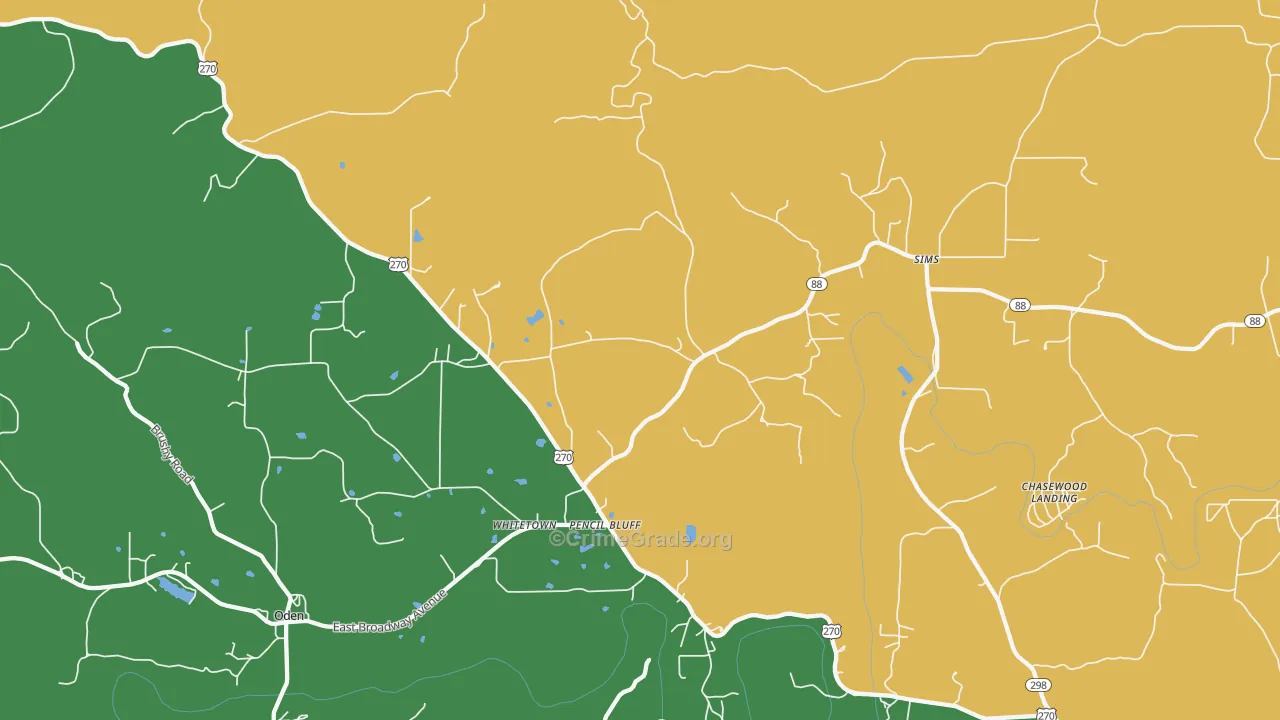 71965, AR Map of Vehicle Theft Rates