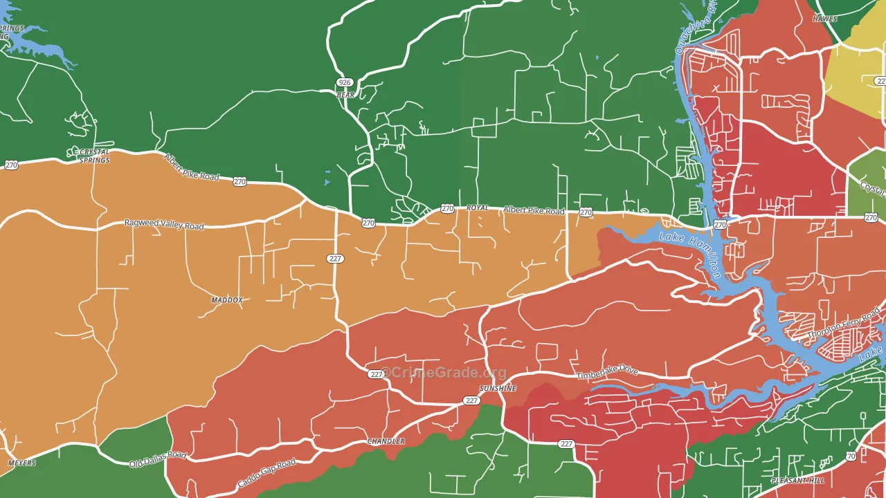 71968, AR Map of Vehicle Theft Rates