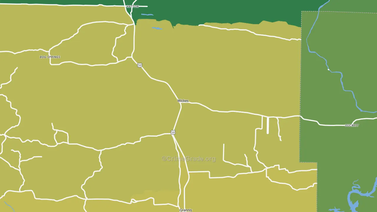 71973, AR Map of Vehicle Theft Rates