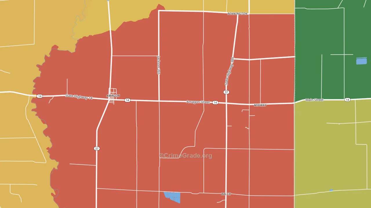 72005, AR Map of Vehicle Theft Rates