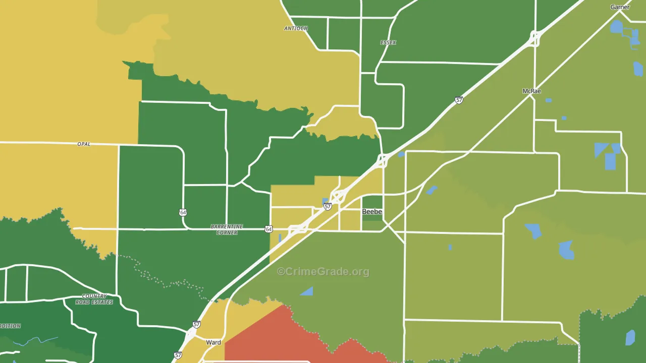 72012, AR Map of Vehicle Theft Rates