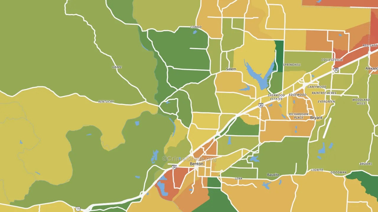 72019, AR Map of Vehicle Theft Rates