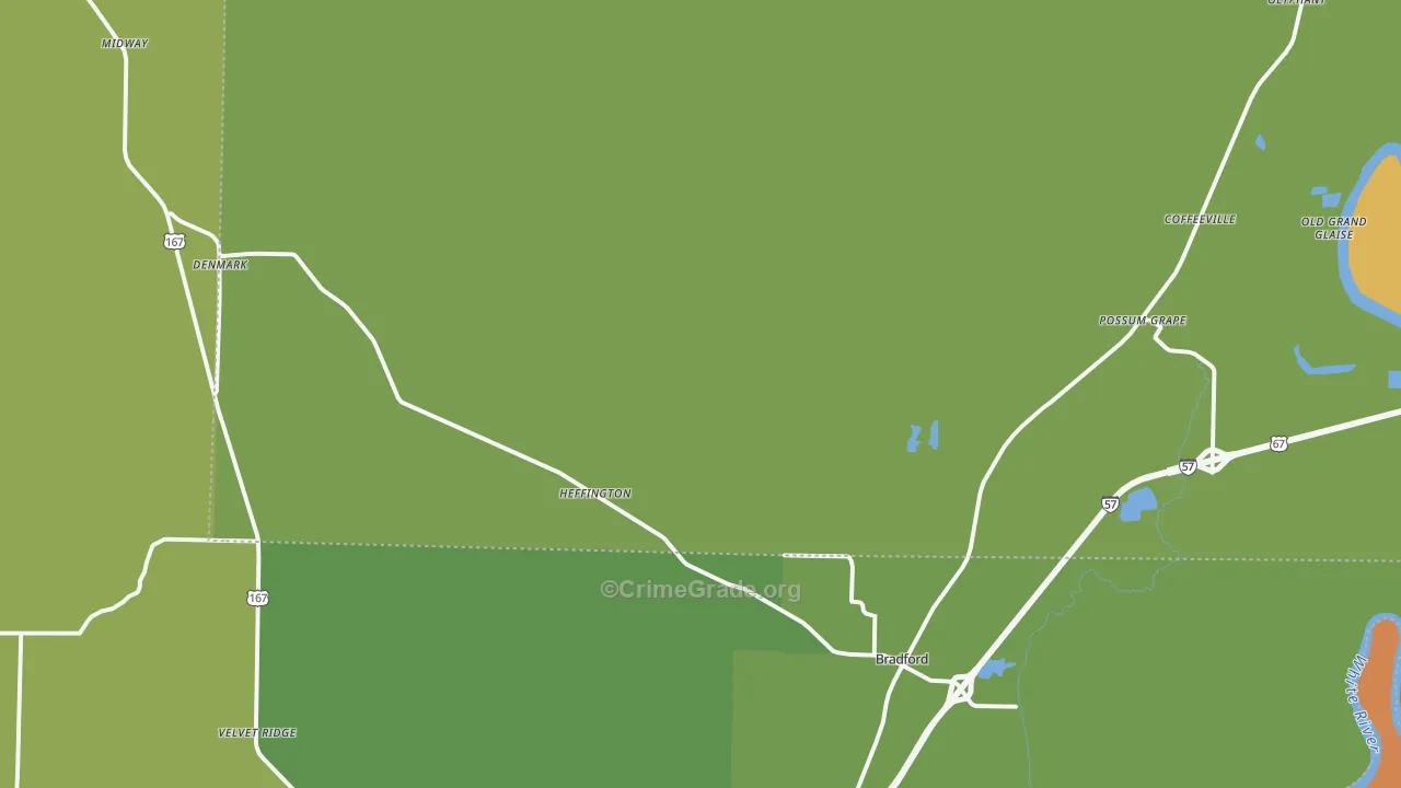 72020, AR Map of Vehicle Theft Rates