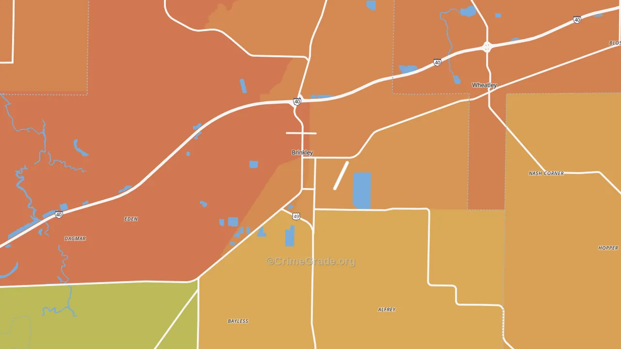72021, AR Map of Vehicle Theft Rates