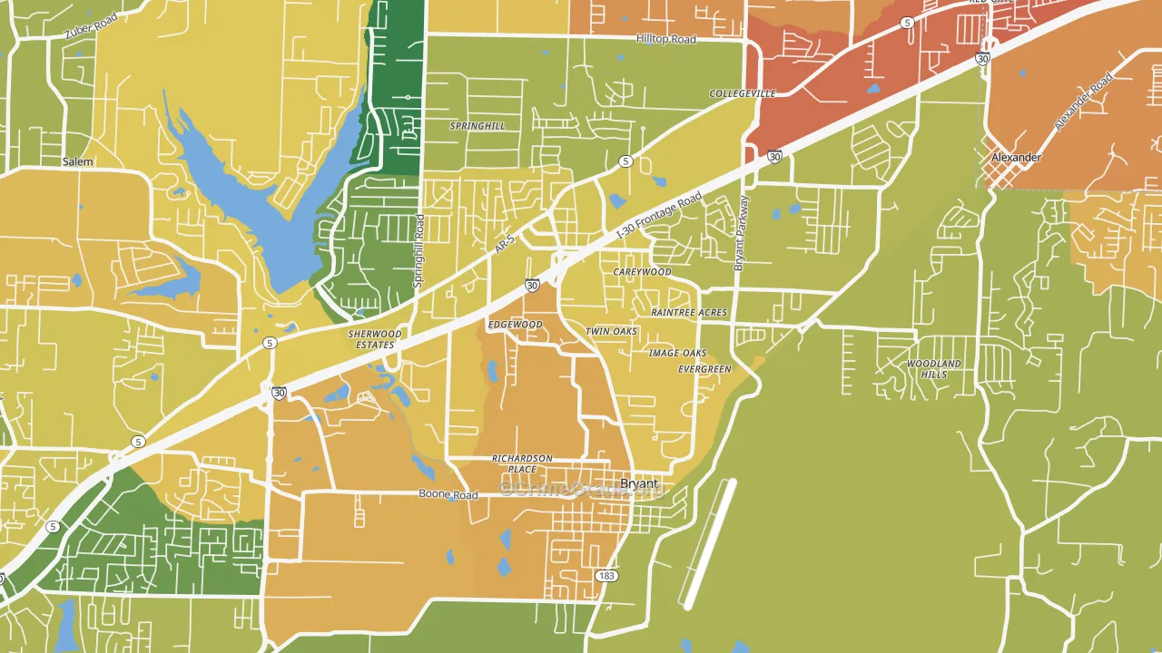 72022, AR Map of Vehicle Theft Rates