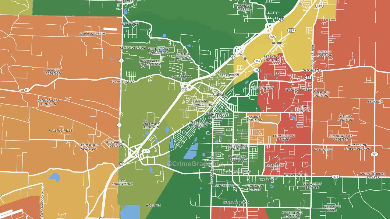 72023, AR Map of Vehicle Theft Rates