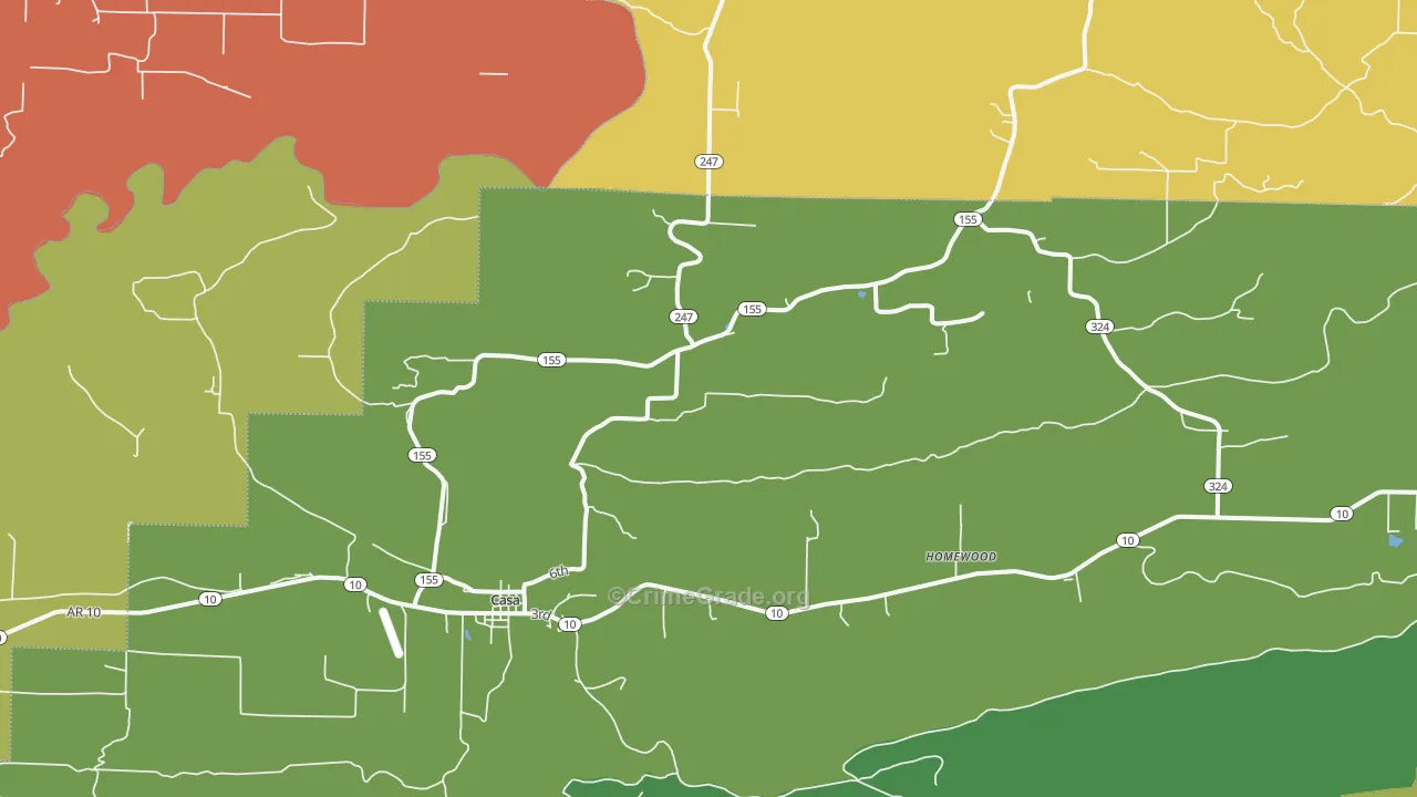 72025, AR Map of Vehicle Theft Rates