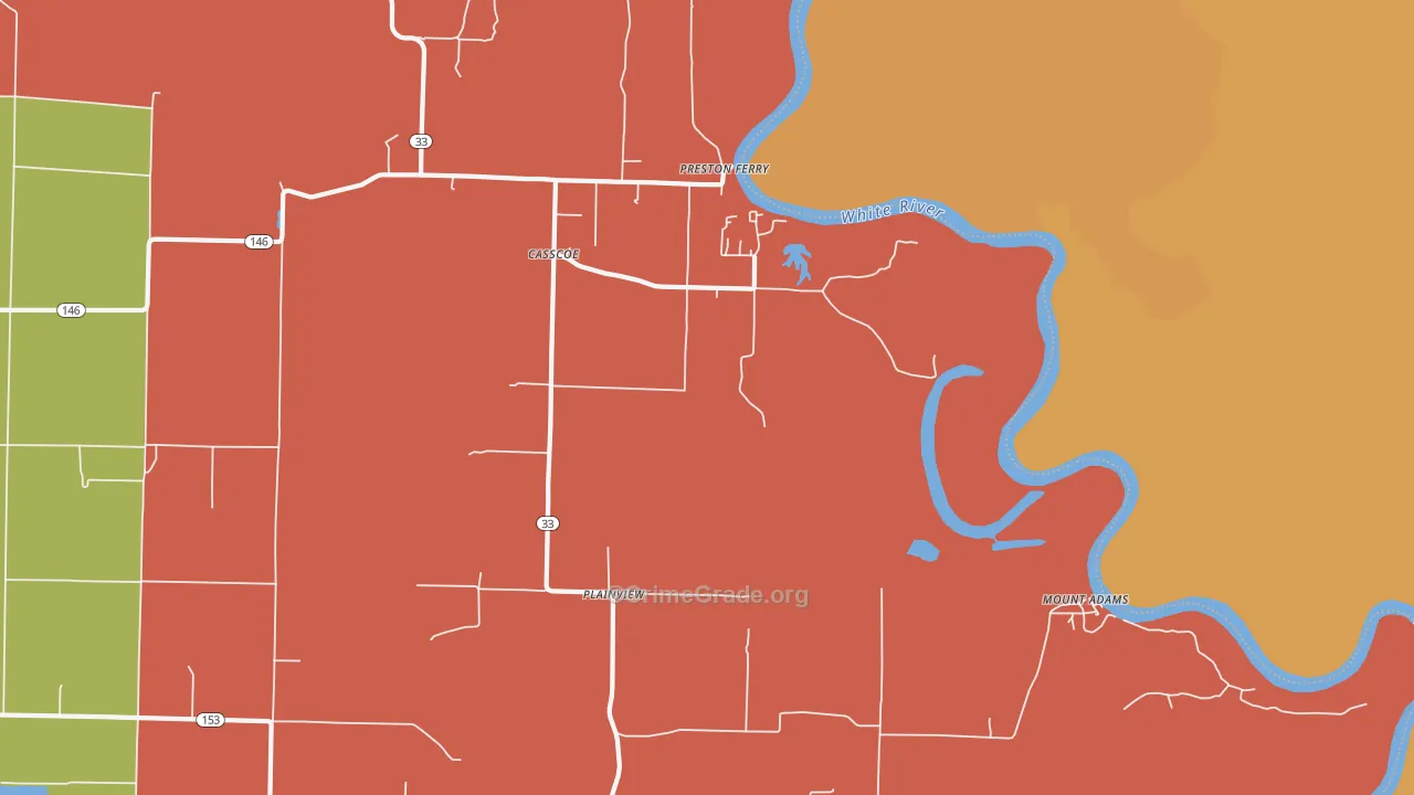 72026, AR Map of Vehicle Theft Rates