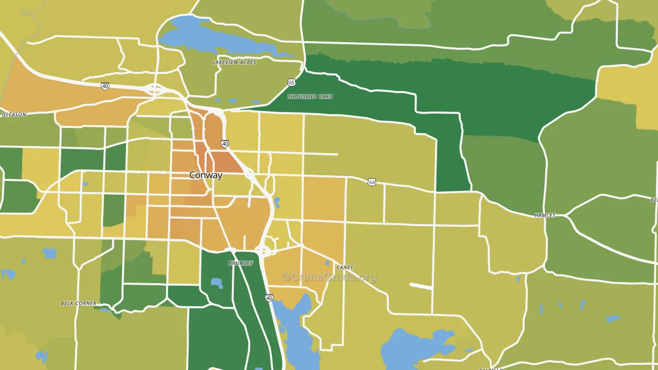 72032, AR Map of Vehicle Theft Rates