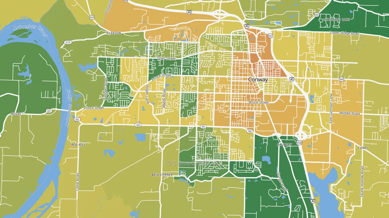 72034, AR Map of Vehicle Theft Rates