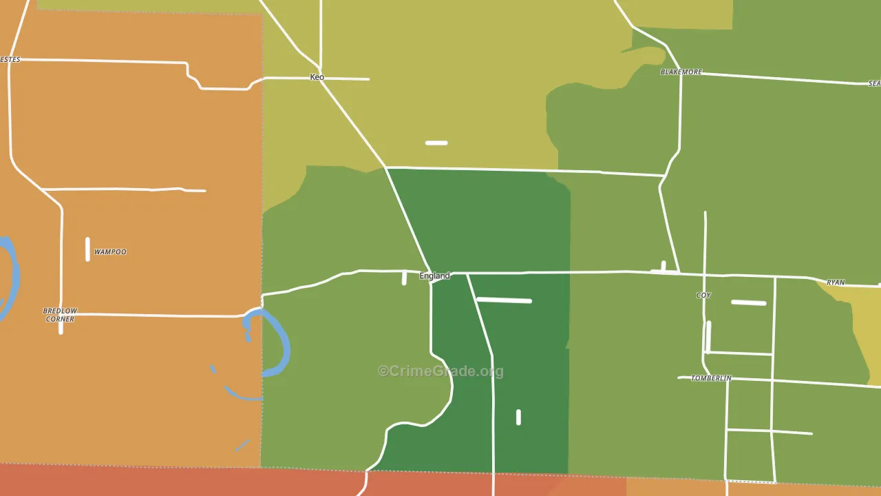 72046, AR Map of Vehicle Theft Rates
