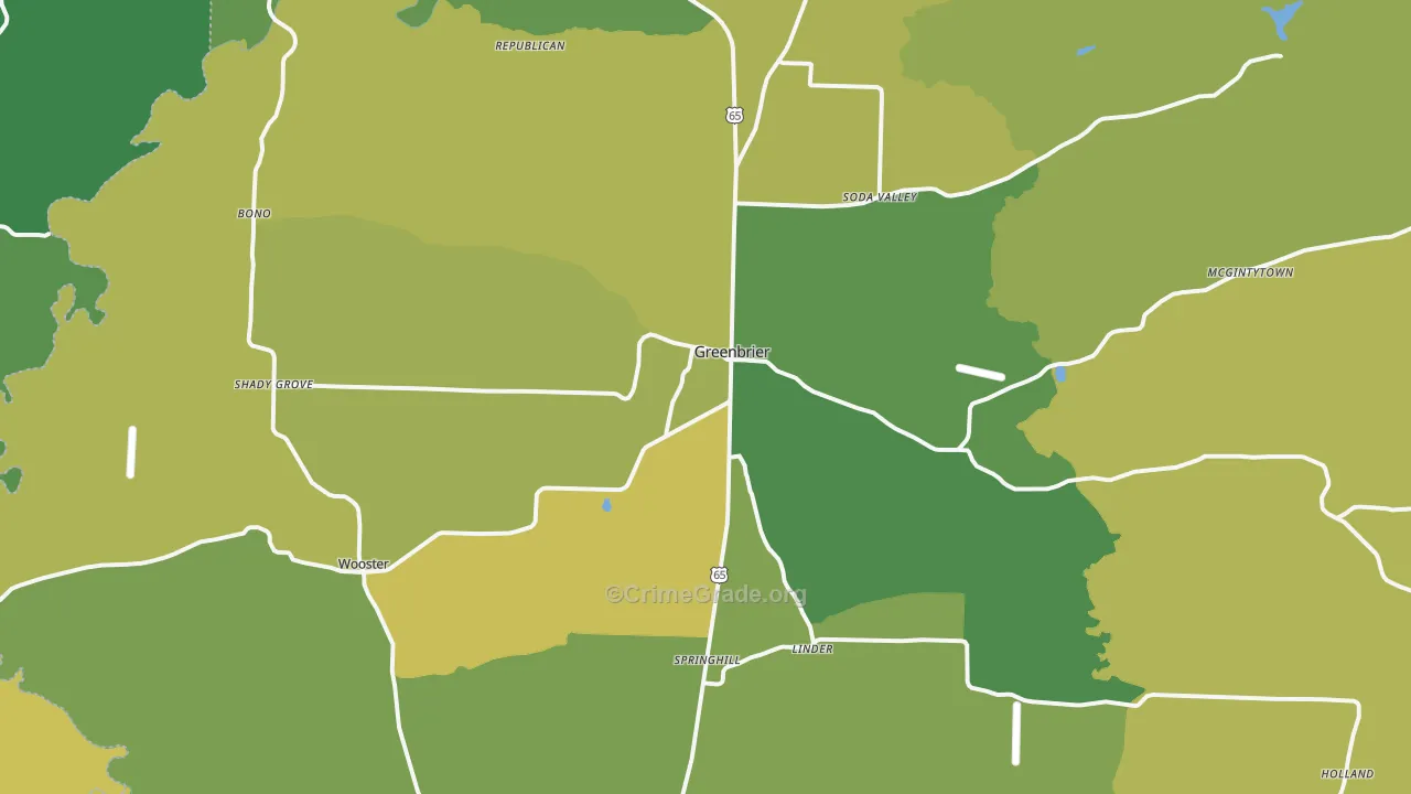 72058, AR Map of Vehicle Theft Rates