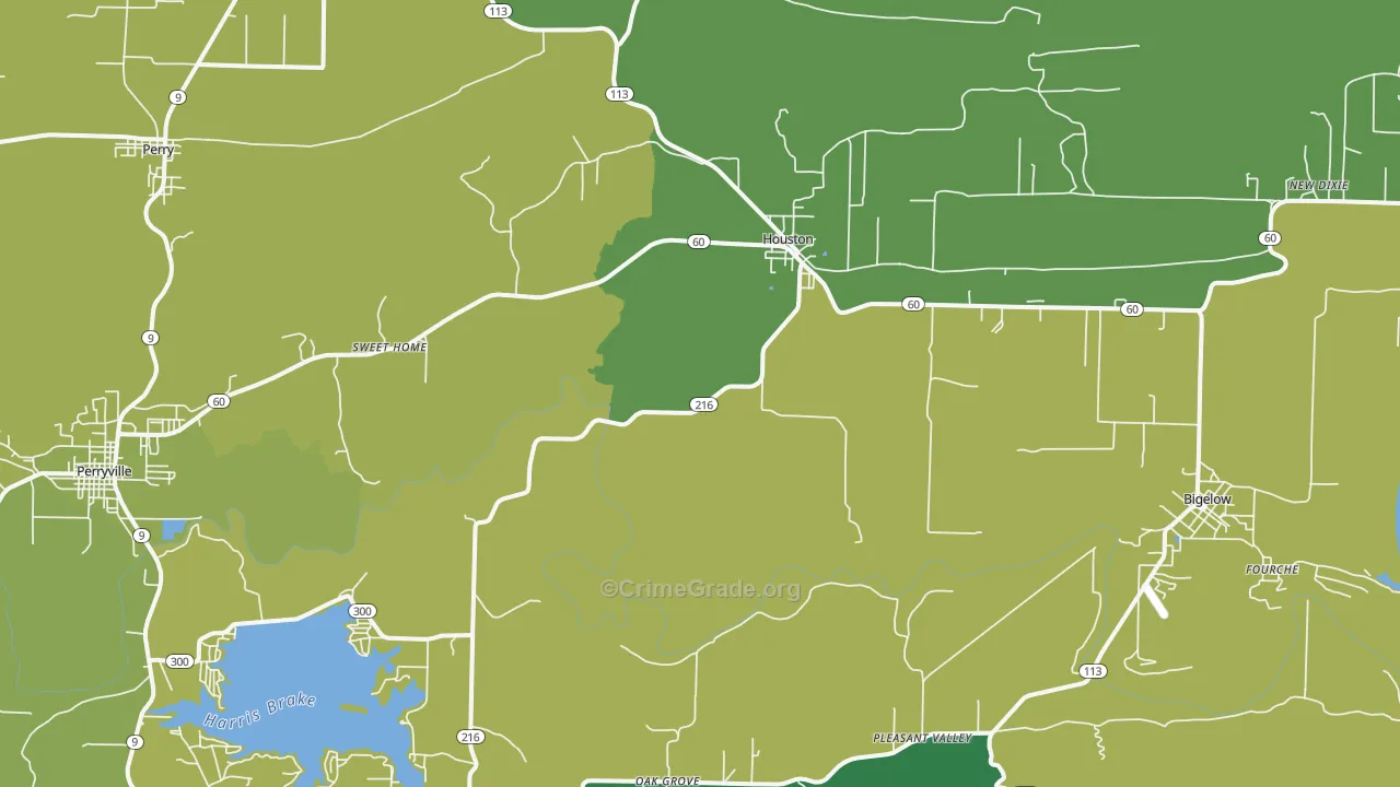 72070, AR Map of Vehicle Theft Rates