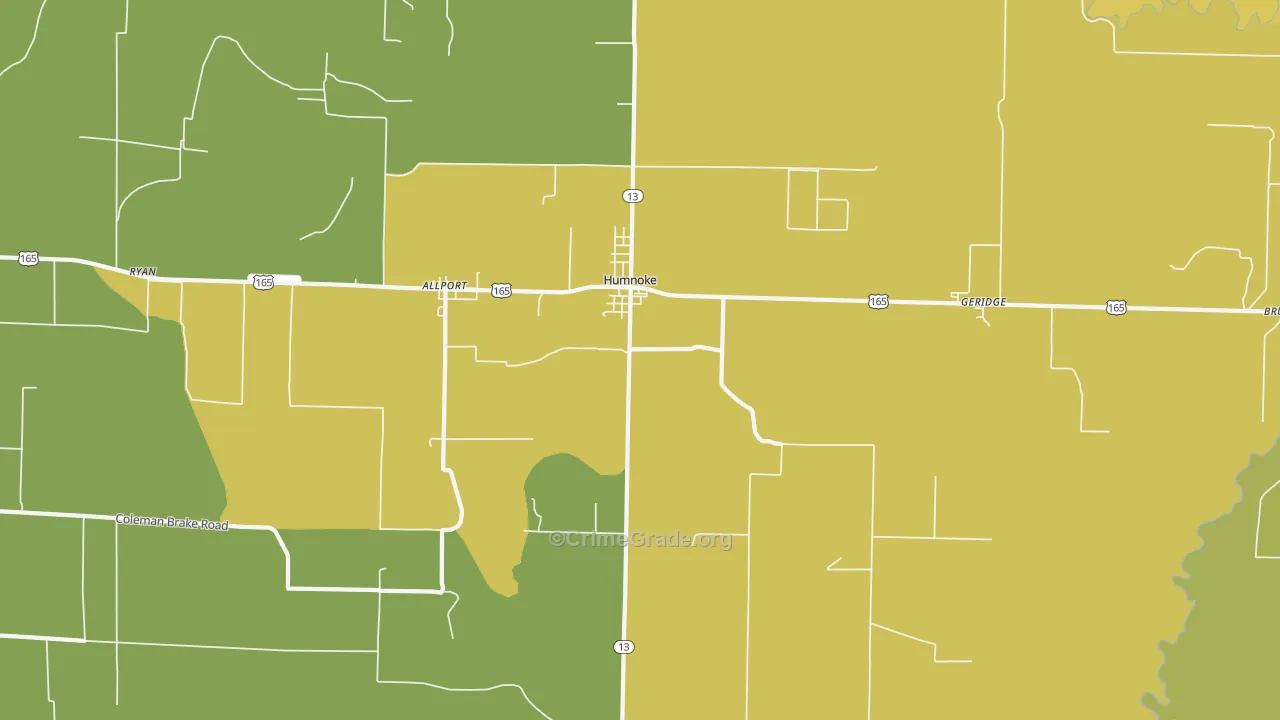 72072, AR Map of Vehicle Theft Rates