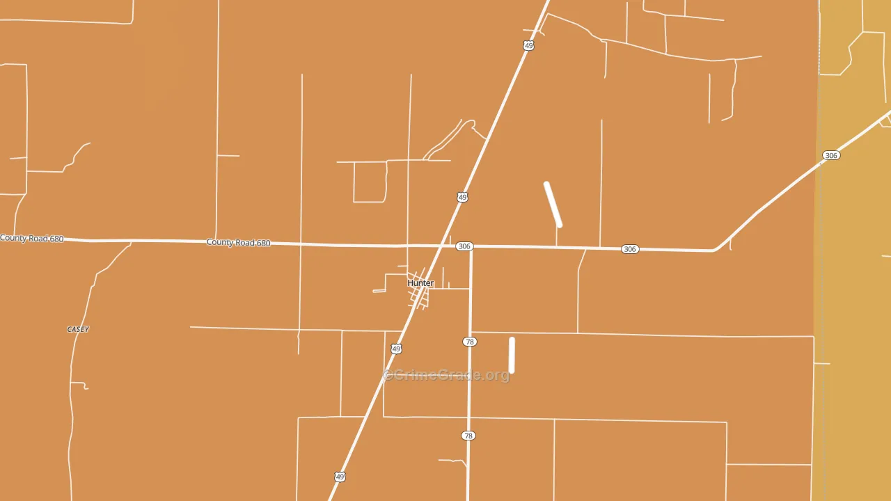 72074, AR Map of Vehicle Theft Rates