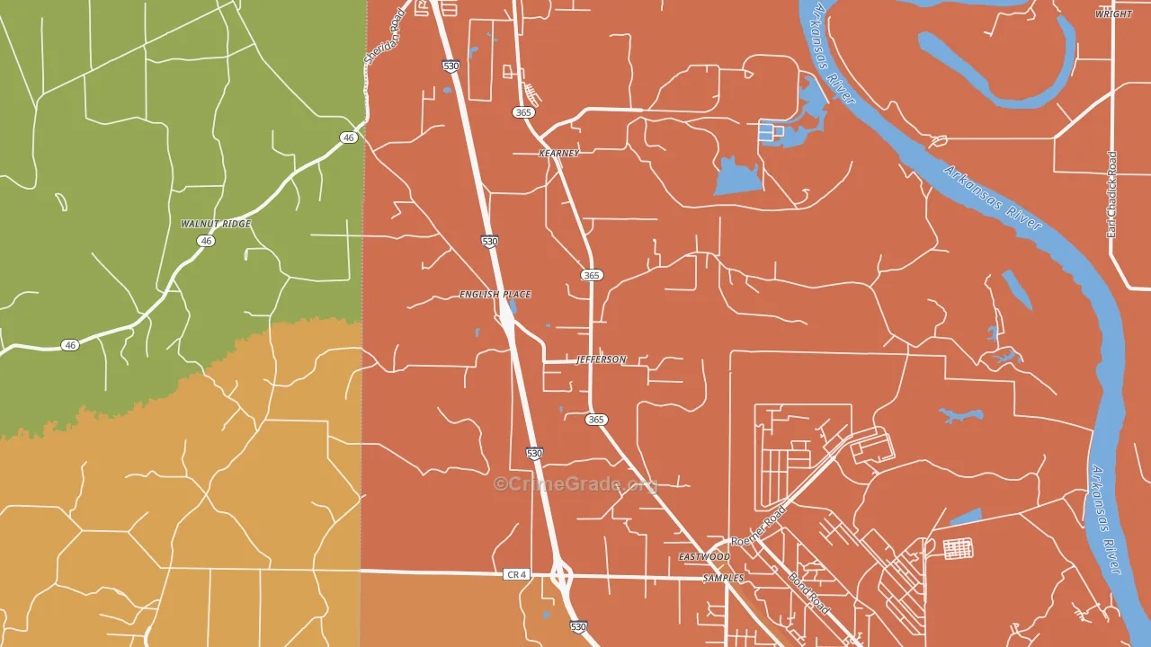 72079, AR Map of Vehicle Theft Rates
